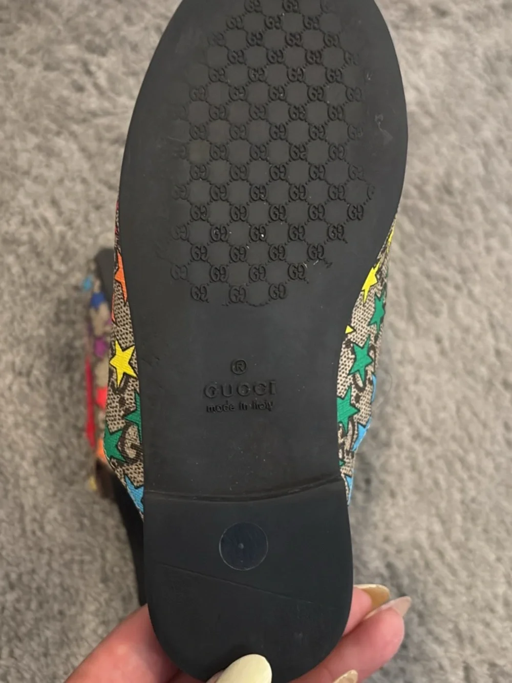 Gucci Kids Multicolor Star Horsebit Slingback Loafers